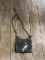 A692 Leren zwarte damestas schoudertas, Sieraden, Tassen en Uiterlijk, Ophalen of Verzenden, Gebruikt, Zwart, Schoudertasje