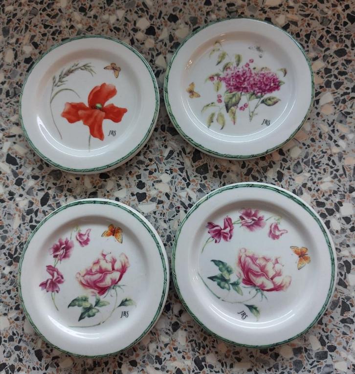 4x Petit four theetipjes maanden Janneke Brinkman, Huis en Inrichting, Keuken | Servies, Zo goed als nieuw, Kop(pen) en/of Schotel(s)