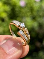 18K gouden ring met natuurlijke diamant 0.87ct, certificaat!, 19 tot 20, Ophalen of Verzenden, Met edelsteen, Dame