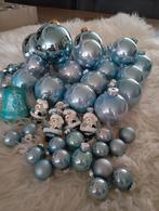 50 LICHT BLAUW GLAZEN KERSTBALLEN ALLES NU 15€ ZIE FOTO,S, Diversen, Kerst, Ophalen of Verzenden