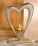 Hart met kandelaar - Dubbel hart met waxinelichthouder enz, Huis en Inrichting, Niet ingevuld, Niet ingevuld, Niet ingevuld