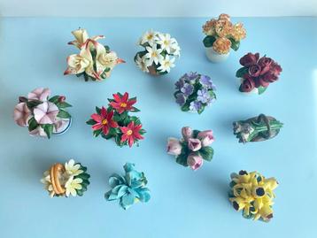 Franklin mint flowers of the year miniatuur bloem porselein beschikbaar voor biedingen