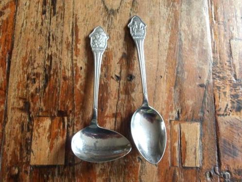 2 lepels kinderlepels, O.B.Bommel en Tom Poes., Antiek en Kunst, Curiosa en Brocante, Ophalen of Verzenden