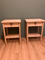 Set van 2 houten nachtkastjes, Huis en Inrichting, Slaapkamer | Nachtkastjes, Ophalen, Minder dan 45 cm, 55 tot 70 cm, Zo goed als nieuw
