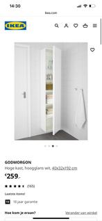 Ikea hoge badkamerkast mat wit, Huis en Inrichting, Badkamer | Badkamermeubels, Ophalen of Verzenden, Zo goed als nieuw