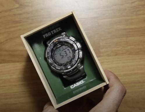Titanium Casio Pro Trek PRG-240T-7 – Outdoor Sportwatch, Sieraden, Tassen en Uiterlijk, Horloges | Heren, Zo goed als nieuw, Polshorloge