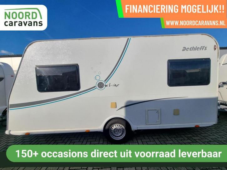 DETHLEFFS NEW LINE 430 DWARSBED + VOORTENT + LUIFEL + MOVER, Caravans en Kamperen, Caravans, Bedrijf, tot en met 4, 750 - 1000 kg