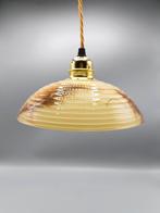 Vintage hanglamp gemarmerd glas ribbel, Huis en Inrichting, Lampen | Hanglampen, Niet bekend, Niet bekend, Ophalen of Verzenden