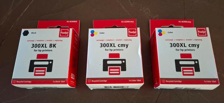 HP 300XL Cartridge - Huismerk 2x kleur 1x zwart, Computers en Software, Printerbenodigdheden, Nieuw, Cartridge, Ophalen of Verzenden
