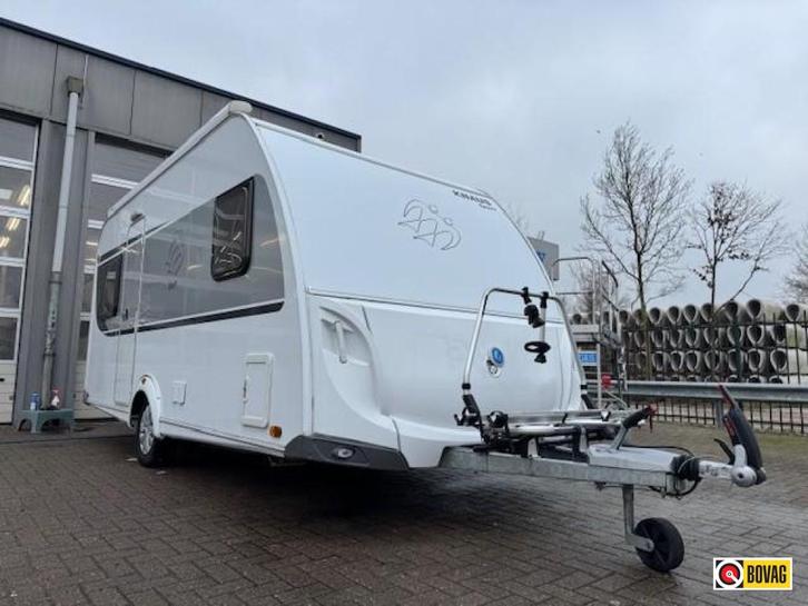 Knaus 450 FU Sport cassette luifel mover fietsenrek, Caravans en Kamperen, Caravans, Bedrijf, tot en met 4, Rondzit, Knaus, Frans bed