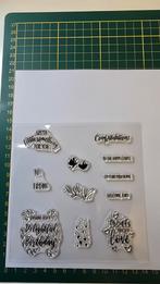 Stempelset teksten, Hobby en Vrije tijd, Stempelen, Ophalen of Verzenden, Zo goed als nieuw, Clearstamp