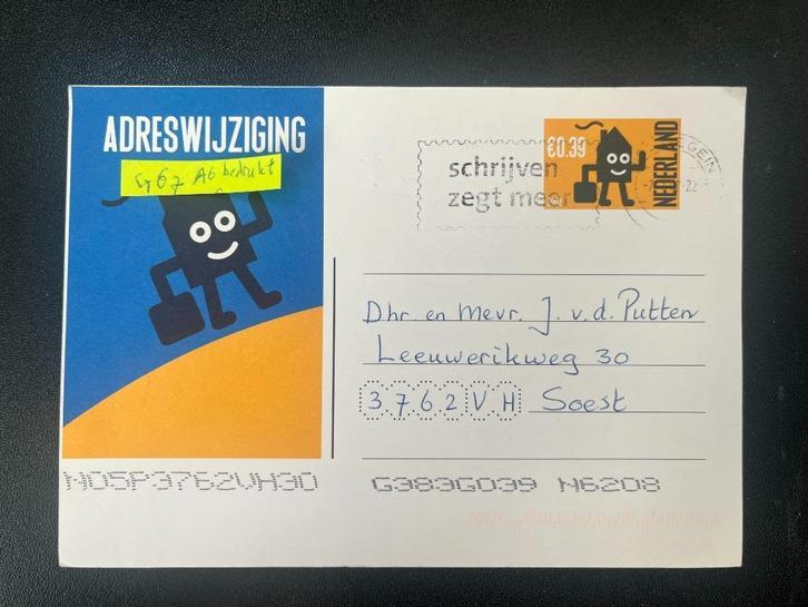 Setje Kisman gebruikte verhuiskaarten 8 verschillende, kijk!, Postzegels en Munten, Brieven en Enveloppen | Nederland, Briefkaart