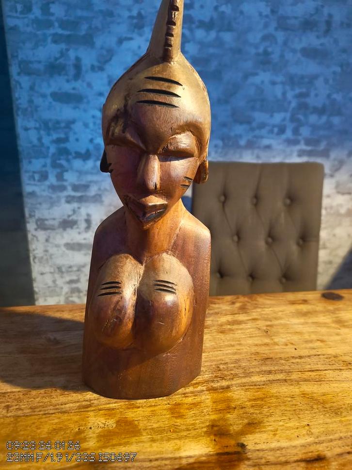 Houten Afrikaans Beeld, Antiek en Kunst, Kunst | Niet-Westerse kunst, Ophalen of Verzenden