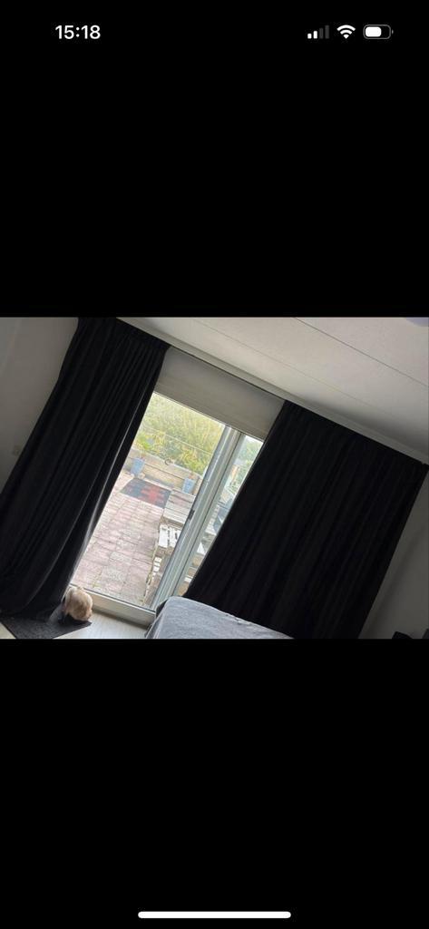Verduisterende Gordijnen 400x220 + Rails Optie, Huis en Inrichting, Stoffering | Gordijnen en Lamellen, Zo goed als nieuw, 200 cm of meer