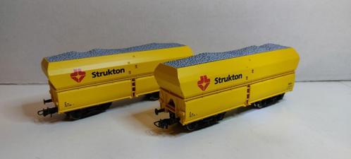 2 Strukton Onderlosser met Grindlading van Roco *Nieuw* (02), Hobby en Vrije tijd, Modeltreinen | H0, Nieuw, Wagon, Gelijkstroom
