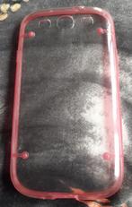 Doorzichtige cover met roze randje voor de Samsung Galaxy S3, Ophalen of Verzenden, Zo goed als nieuw, Galaxy S3, Frontje of Cover