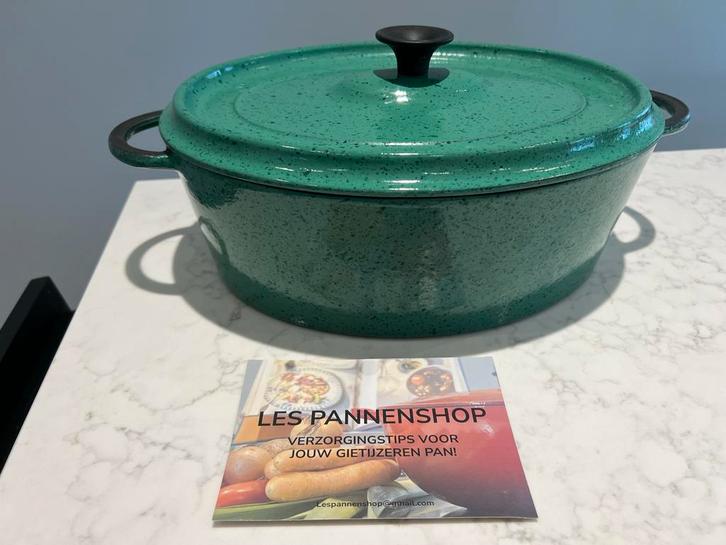 Fontignac Doufeu pan ovaal 33cm, 5.8L - Gietijzer, Huis en Inrichting, Keuken | Potten en Pannen, Gebruikt, Koekenpan of Braadpan
