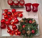 Rode glazen en plastic kerstballen, Diversen, Kerst, Ophalen of Verzenden, Zo goed als nieuw