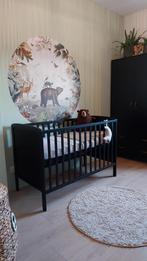 Ledikant zwart + aerosleep matras, topper en hoeslakens, Kinderen en Baby's, Kinderkamer | Complete kinderkamers, Ophalen, Zo goed als nieuw