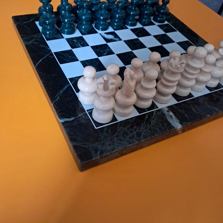 Marmerschaakspel, Hobby en Vrije tijd, Gezelschapsspellen | Bordspellen, Zo goed als nieuw, Een of twee spelers, Ophalen of Verzenden
