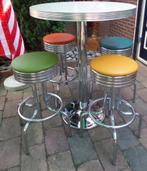 FIFTIES SIXTIES AMERIKAANSE BARKRUKKEN BEL AIR BAR TAFEL, Huis en Inrichting, Barkrukken, Ophalen, 60 tot 90 cm, Met voetsteun