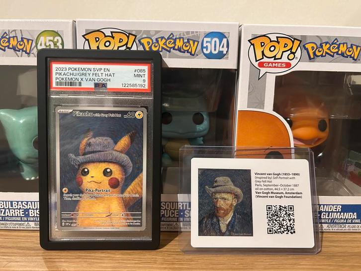 Pikachu van gogh psa 9, Hobby en Vrije tijd, Verzamelkaartspellen | Pokémon, Zo goed als nieuw, Ophalen of Verzenden