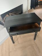 Zwart houten bureau (brocante) met lade, Antiek en Kunst, Curiosa en Brocante, Ophalen