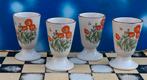 Mok. 4 st. Ca '60.  Poppy Flower Cups. En Corée. 11.5 cm., Huis en Inrichting, Ophalen, Keramiek, Zo goed als nieuw, Overige stijlen
