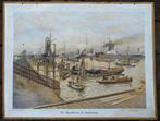 Oude schoolplaat met de haven van Rotterdam  Maashaven, Ophalen of Verzenden, Stad- en Dorpsgezichten