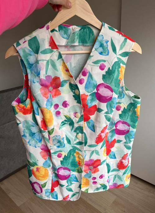 Gilet vintage bloemen Anna Nina / stieglitz, Kleding | Dames, Bodywarmers, Zo goed als nieuw, Maat 38/40 (M), Verzenden