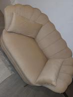 Bruidsbankje schelp zitbankje fluweel beige. Te koop, Huis en Inrichting, Banken | Sofa's en Chaises Longues, Ophalen, Tweepersoons