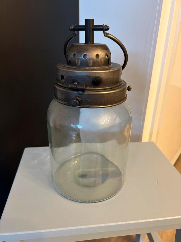 Windlicht met Lampje - Sfeervolle Verlichting, Huis en Inrichting, Lampen | Overige, Gebruikt, Ophalen of Verzenden