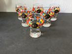 6 Licor 43 kleine bol shotglaasjes met mozaïek band gekleurd, Glas of Glazen, Ophalen of Verzenden, Overige stijlen, Glas
