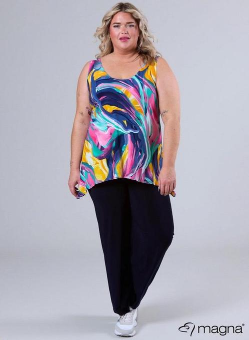 Zomers A-lijn Topje met Kleurrijke Print – Magna, Kleding | Dames, Grote Maten, Nieuw, Blouse of Tuniek, Ophalen of Verzenden