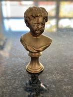 Bronzen borststukje op voet, Antiek en Kunst, Ophalen of Verzenden