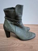 Sch105 - Groene leren Ecco laarzen maat 40 (1), Kleding | Dames, Schoenen, Ophalen of Verzenden, Zo goed als nieuw, Groen, Hoge laarzen