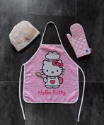 Hello Kitty schortje, koksmuts, ovenwanten, bakvorm, Ophalen of Verzenden, Gebruikt, Roze, Schort