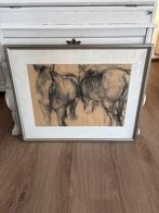 Tekening van Paarden, Antiek en Kunst, Ophalen of Verzenden