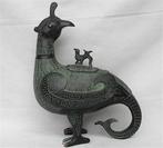 Bronzen pot, Vogel., Verzenden, Zo goed als nieuw