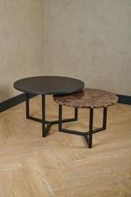 Salontafel set Marmer & Eiken | Diverse kleuren, 50 tot 100 cm, Rond, Nieuw, Marmer, Hotel chique