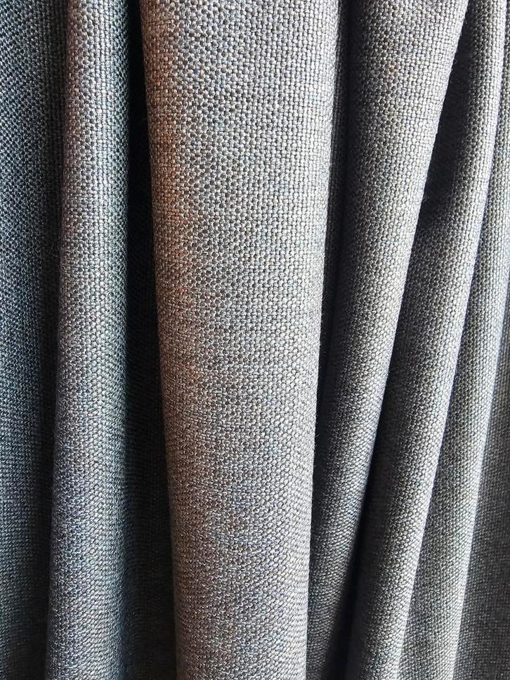 Linnen look gordijnen antraciet M147, Huis en Inrichting, Stoffering | Gordijnen en Lamellen, Nieuw, 200 cm of meer, 200 cm of meer