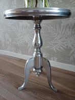 Bijzettafel zilverkleurig, Minder dan 55 cm, Gebruikt, Metaal of Aluminium, Rond