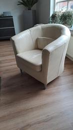 Gratis lederen fauteuil cremewit., Gebruikt, Ophalen of Verzenden