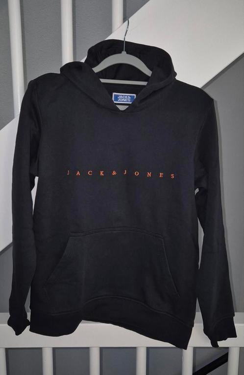 Jack & Jones Hoodie maat 164 zwart/oranje ZGAN, Kinderen en Baby's, Kinderkleding | Maat 164, Zo goed als nieuw, Jongen, Trui of Vest