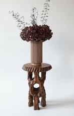 Vintage Japans krukje in plantenstandaard (Midden 20e Eeuw), Minder dan 55 cm, Gebruikt, Ophalen of Verzenden, Overige vormen