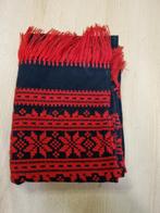 - tafelloper geweven rood zwart met franjes, Ophalen of Verzenden