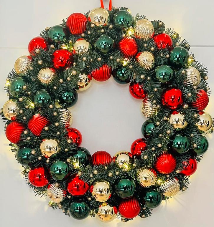 Prachtige grote kerstkrans. (50cm), Huis en Inrichting, Woonaccessoires | Kransen, Nieuw, Ophalen of Verzenden