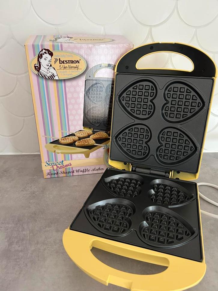 Nieuwe Bestron wafelijzer hartjes, Witgoed en Apparatuur, Wafelijzers, Nieuw, Ophalen of Verzenden