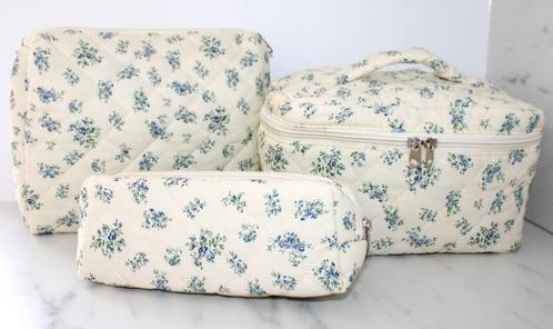 NIEUW TOILETTAS beautycase pouch make-up tasje bloemetjes, Sieraden, Tassen en Uiterlijk, Toilettassen, Nieuw, Dame, Ophalen of Verzenden