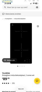 Dubbele kookplaat IKEA, 3 kookzones of minder, Ophalen of Verzenden, Zo goed als nieuw, Vrijstaand